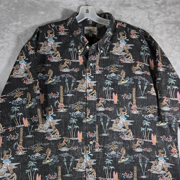 Reyn Spooner Tiki Dudes Hawaiian Shirt Mens XXL 2XL Classic Fit Button Limited - Picture 3 of 10